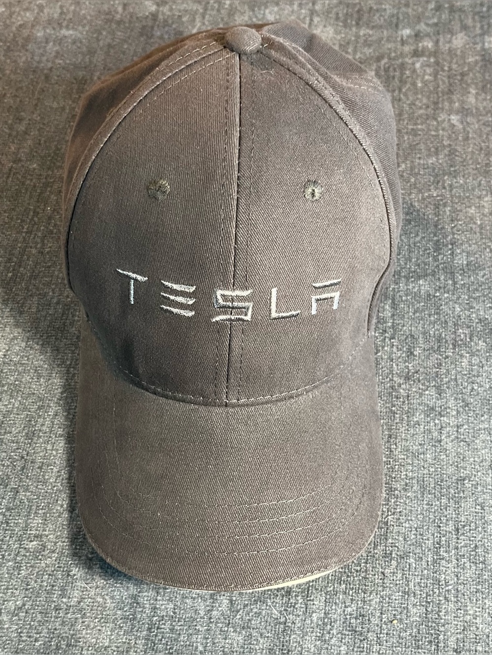 Tesla Embroidered Dad Hat Black Adjustable Cap